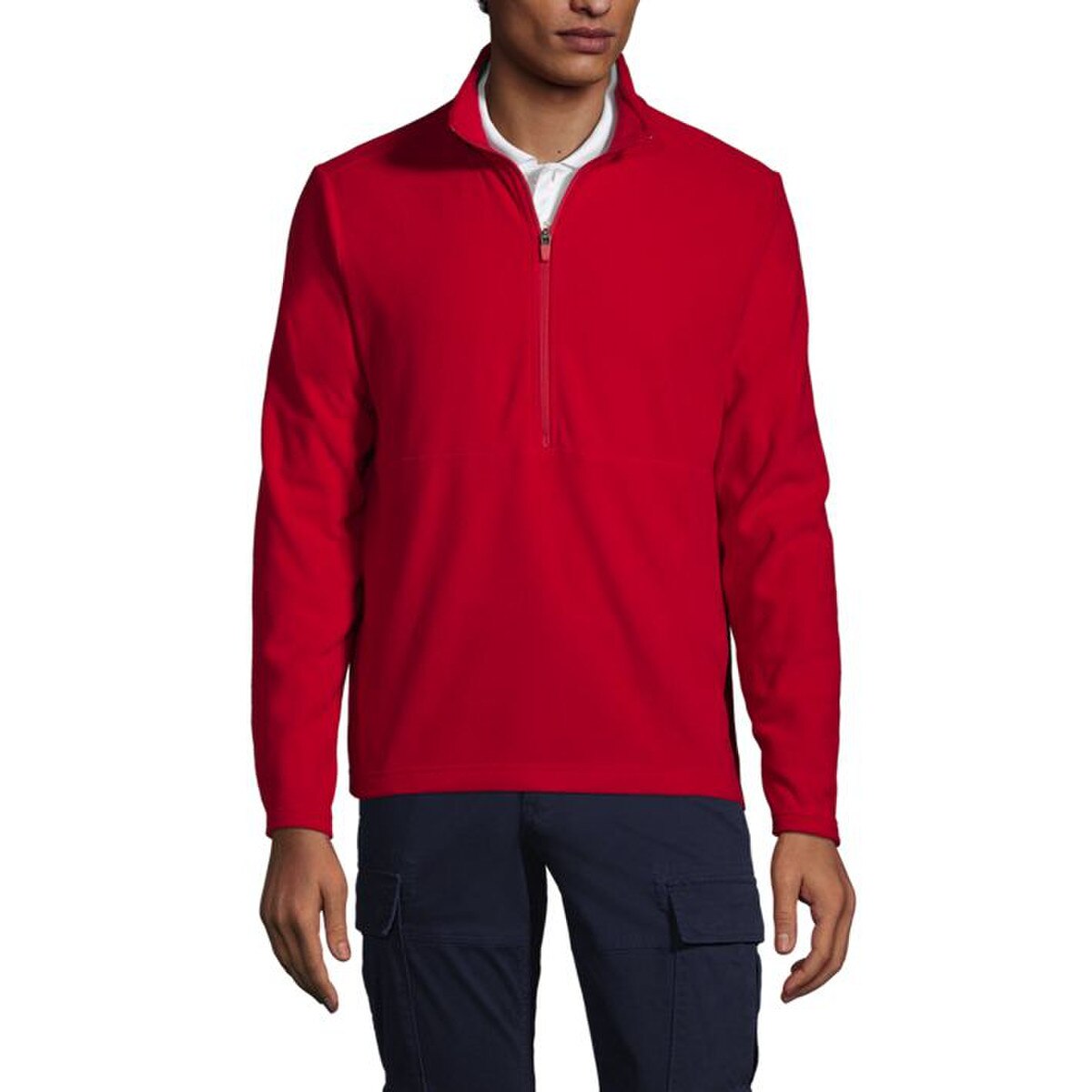 [41] Lands End Unisex Thermacheck 100 Custom Embroidered Fleece Quarter Zip Pullover
